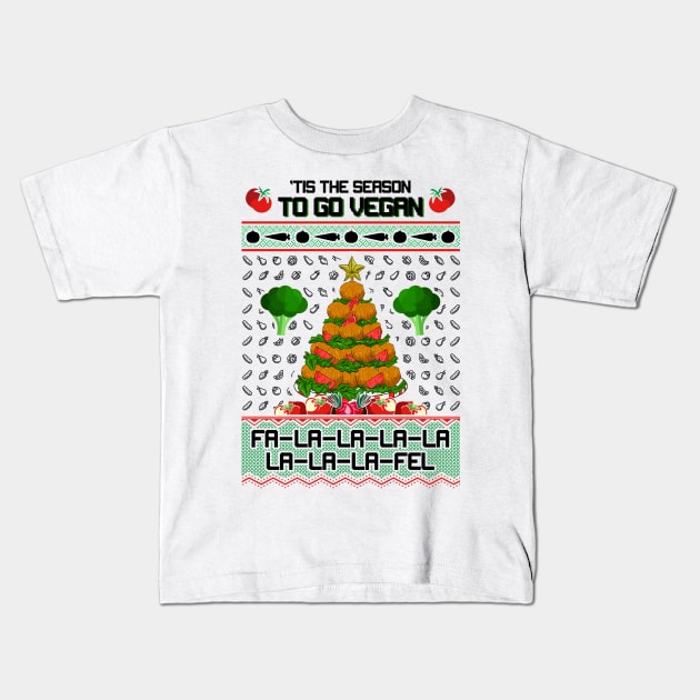 Vegan Ugly Christmas Sweater Kids T-Shirt by KsuAnn